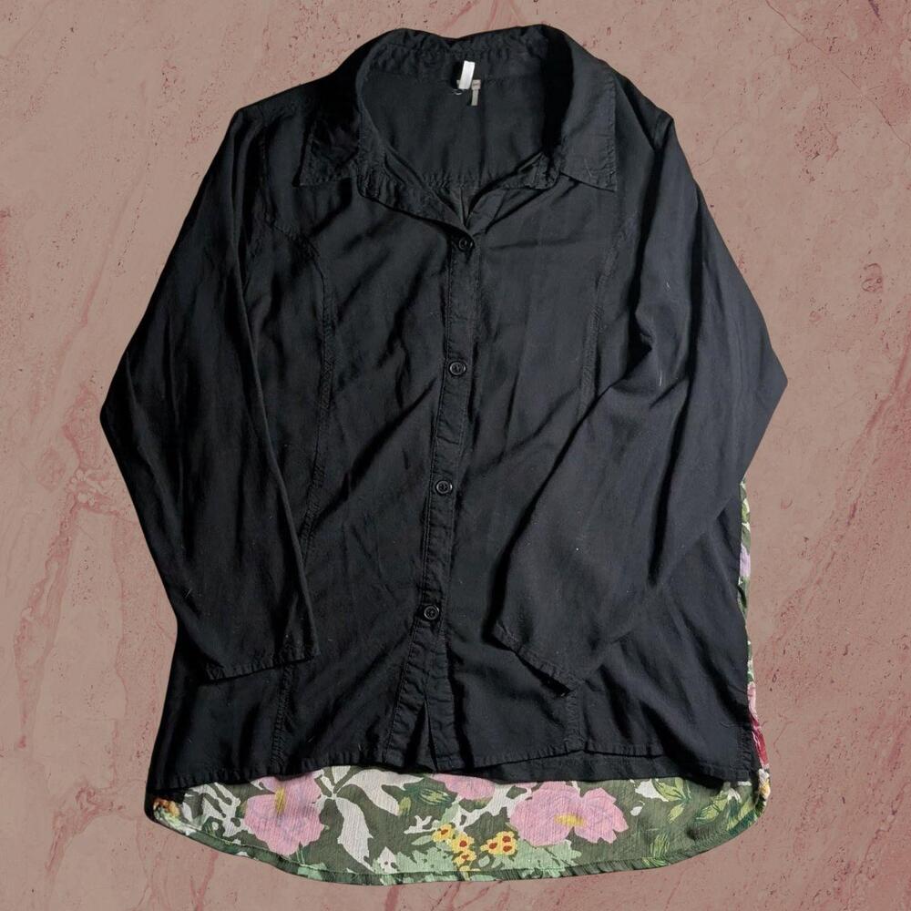 the ultimate whimsygoth layered floral overshirt 🥀🌿